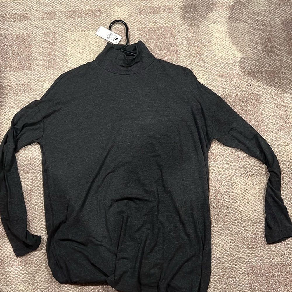 EXPRESS MENS MOCK NECK charcoal gray heathered NWT SMALL RELAXED